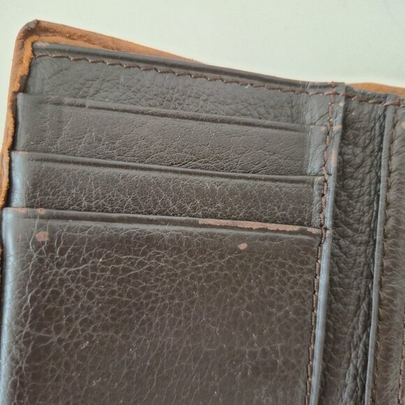 Nocona Men’s Trifold Wallet, Brown Genuine Leather, Buffalo Nickel Accent - Picture 8 of 10